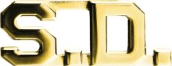 S.D. COLLAR PINS - 1/2" TALL - SOLD IN PAIRS.